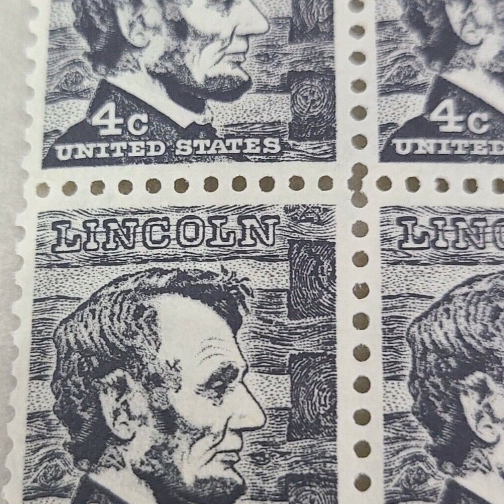 RARE - SET OF 4 US Abraham Lincoln Black 4 Cent unused - Picture 3 of 4